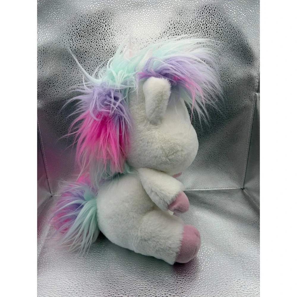 Hugs & Cuddles Rainbow Unicorn Plush Stuffed Animal White Pink 10 inch 2022